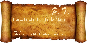 Pospischil Timótea névjegykártya